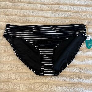 Black and White Striped Bikini Bottom